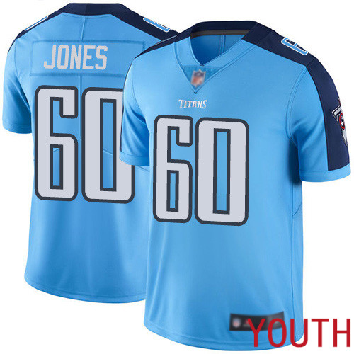 Tennessee Titans Limited Light Blue Youth Ben Jones Jersey NFL Football #60 Rush Vapor Untouchable->tennessee titans->NFL Jersey